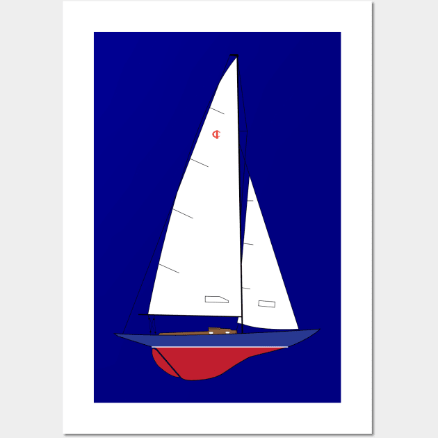 International One Design - IOD - Sailboat Wall Art by CHBB